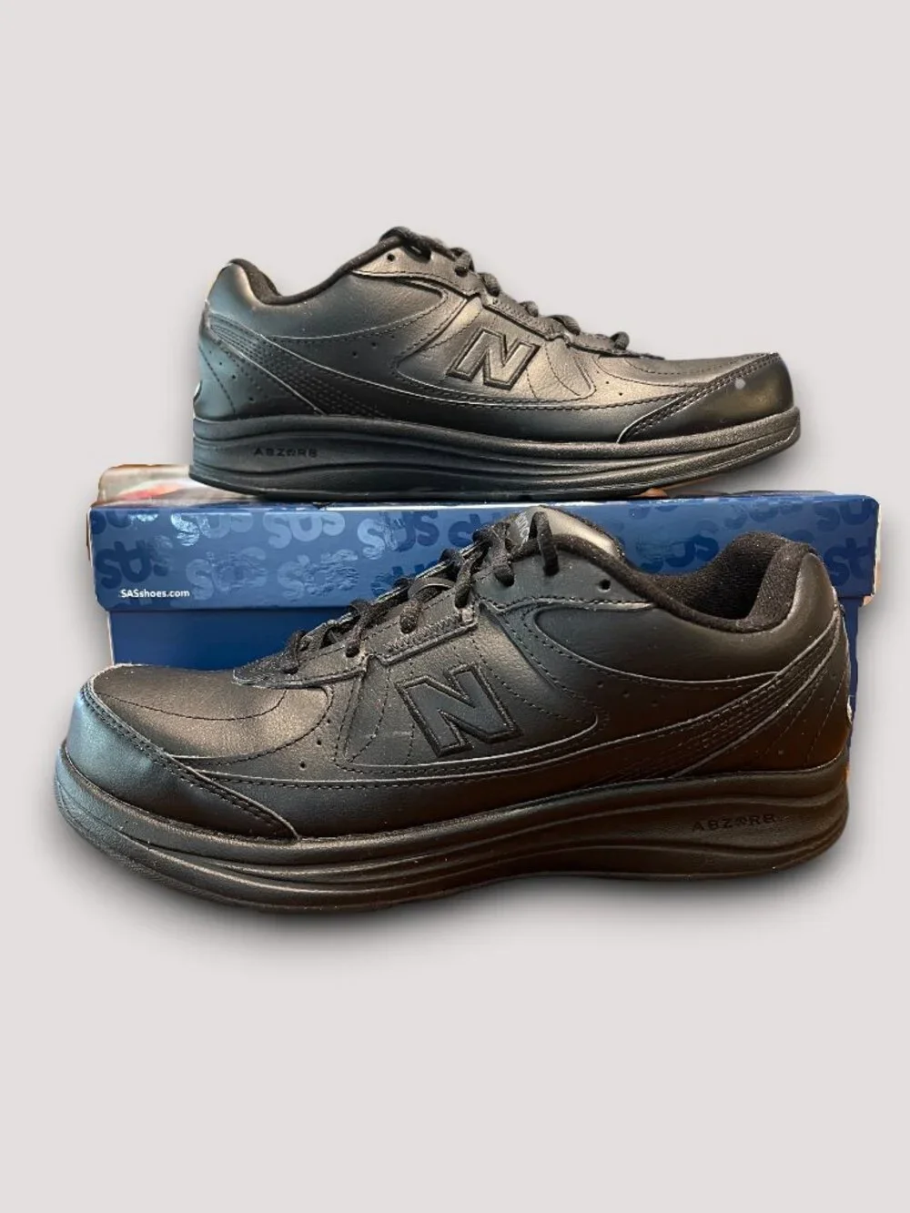 New Balance 577 Walking Shoes Men's 8 4E X-Wide Black Leather (Fits W9.5 XW)
